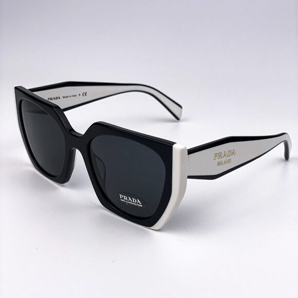 NEW Prada PR15WS 09Q5S0 Black White Dark Gray Square Women Sunglasses main image 9
